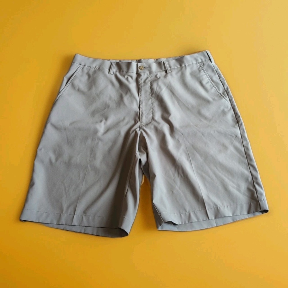 PGA Tour Shorts Mens 38 Tan Golf Outdoor Lightweight Chino Style 10" inseam